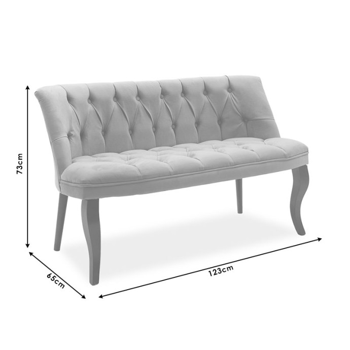 LORETA 2ΘΕΣΙΟΣ ΚΑΝΑΠΕΣ ΒΕΛΟΥΔΟ 123x65x73εκ ΑΝΘΡΑΚΙ ΜΕ ΜΑΥΡΑ ΠΟΔΙΑ