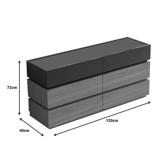 SONLEN ΣΥΡΤΑΡΙΕΡΑ 120X40X72ΕΚ MDF ΑΝΘΡΑΚΙ-SONOMA