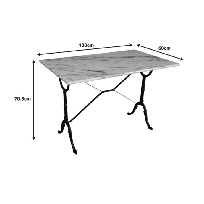WEIBER ΤΡΑΠΕΖΙ ΜΑΡΜΑΡΙΝΟ 100X60X70.8ΕΚ ΜΑΝΤΕΜΙ ΣΕ ΛΕΥΚΗ-ΜΑΥΡΗ ΑΠΟΧΡΩΣΗ 