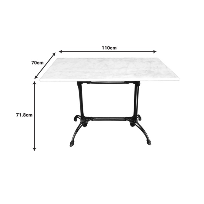 ZOSAL ΤΡΑΠΕΖΙ ΜΑΡΜΑΡΙΝΟ 110X70X71.8ΕΚ ΜΑΝΤΕΜΙ ΛΕΥΚΗ-ΜΑΥΡΗ ΑΠΟΧΡΩΣΗ 