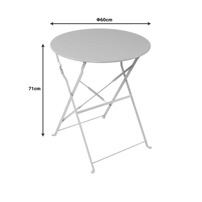 BISTRO ΤΡΑΠΕΖΑΡΙΑ Φ60X71ΕΚ ΣΕΤ3ΤΕΜ ΜΕΤΑΛΛΙΚΗ ΑΝΑΔΙΠΛΟΥΜΕΝΗ ΣΕ ΚΙΤΡΙΝΗ ΑΠΟΧΡΩΣΗ 