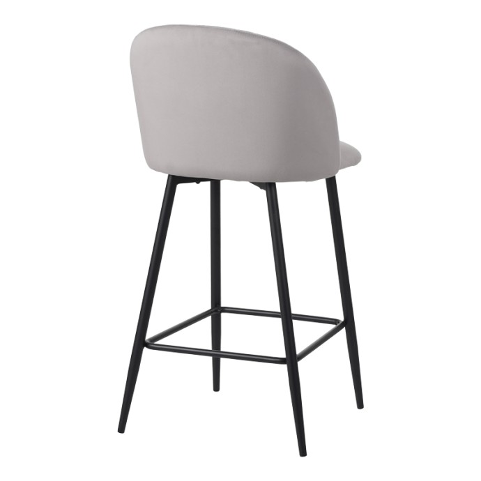 BAROW ΣΚΑΜΠΟ ΜΠΑΡ 53X46.5X96.5 ΒΕΛΟΥΔΟ ΑΝΟΙΧΤΟ ΓΚΡΙ ΚΑΙ ΜΑΥΡΑ ΜΕΤΑΛΛΙΚΑ ΠΟΔΙΑ 