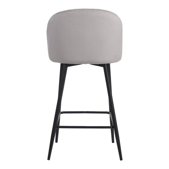 BAROW ΣΚΑΜΠΟ ΜΠΑΡ 53X46.5X96.5 ΒΕΛΟΥΔΟ ΑΝΟΙΧΤΟ ΓΚΡΙ ΚΑΙ ΜΑΥΡΑ ΜΕΤΑΛΛΙΚΑ ΠΟΔΙΑ 