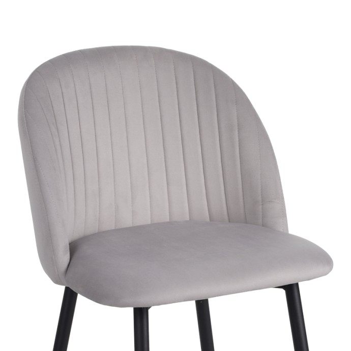 BAROW ΣΚΑΜΠΟ ΜΠΑΡ 53X46.5X96.5 ΒΕΛΟΥΔΟ ΑΝΟΙΧΤΟ ΓΚΡΙ ΚΑΙ ΜΑΥΡΑ ΜΕΤΑΛΛΙΚΑ ΠΟΔΙΑ 