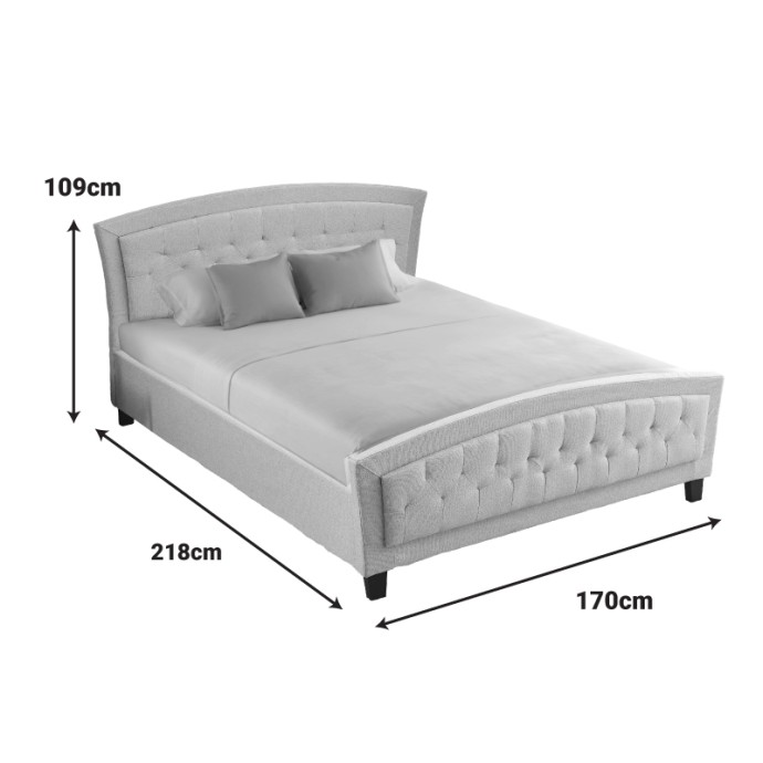 CAMARO ΚΡΕΒΑΤΙ 170x218xY109cm (ΓΙΑ ΣΤΡΩΜΑ 160X200ΕΚ) ΥΦΑΣΜΑ ΜΠΕΖ 