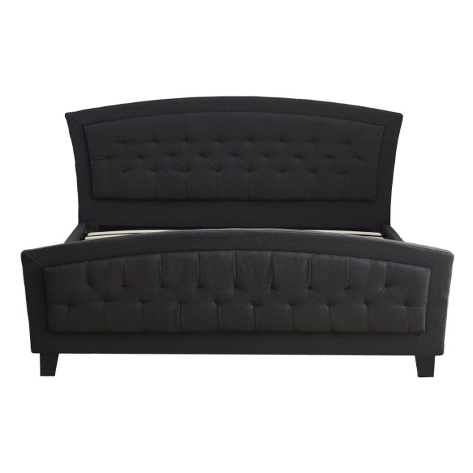 CAMARO ΚΡΕΒΑΤΙ ΔΙΠΛΟ 170x218xY109cm (ΓΙΑ ΣΤΡΩΜΑ 160X200ΕΚ) ΥΦΑΣΜΑ ΑΝΘΡΑΚΙ 