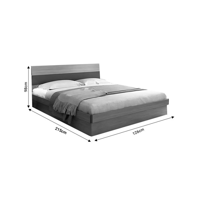 DAIZY ΚΡΕΒΑΤΙ ΔΙΠΛΟ 156x214xY98cm (ΓΙΑ ΣΤΡΩΜΑ 150X200ΕΚ) ΜΕ ΑΠΟΘΗΚΕΥΤΙΚΟ ΧΩΡΟ ΑΝΟΙΧΤΟ ΚΑΡΥΔΙ-ΓΚΡΙ