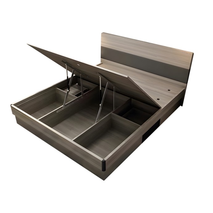 DAIZY ΚΡΕΒΑΤΙ ΗΜΙΔΙΠΛΟ 126x214xY98cm (ΓΙΑ ΣΤΡΩΜΑ 120X200ΕΚ) ΜΕ ΑΠΟΘΗΚΕΥΤΙΚΟ ΧΩΡΟ ΑΝΟΙΧΤΟ ΚΑΡΥΔΙ-ΓΚΡΙ 
