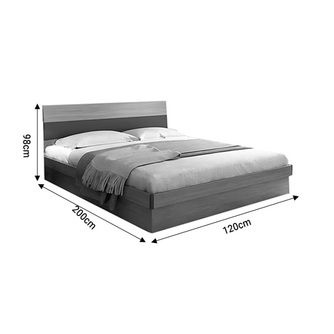 DAIZY ΚΡΕΒΑΤΙ ΗΜΙΔΙΠΛΟ 126x214xY98cm (ΓΙΑ ΣΤΡΩΜΑ 120X200ΕΚ) ΜΕ ΑΠΟΘΗΚΕΥΤΙΚΟ ΧΩΡΟ ΑΝΟΙΧΤΟ ΚΑΡΥΔΙ-ΓΚΡΙ 