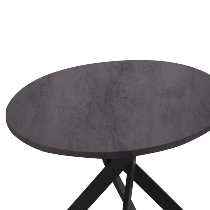 DAMMERO ΤΡΑΠΕΖΙ MDF Φ100X75ΕΚ ΣΕ ΑΝΘΡΑΚΙ ΑΠΟΧΡΩΣΗ ΜΕ ΠΟΔΙ ΜΑΥΡΟ ΜΕΤΑΛΛΟ 