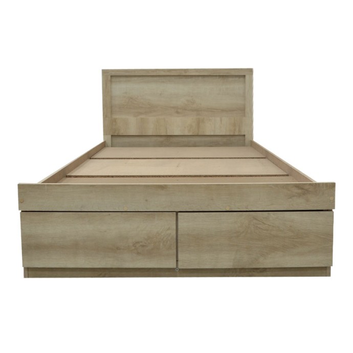 OLYMPUS ΚΡΕΒΑΤΙ ΜΟΝΟ (ΓΙΑ ΣΤΡΩΜΑ 100X200ΕΚ) ΜΕ ΣΥΡΤΑΡΙ CASTILLO-OAK 
