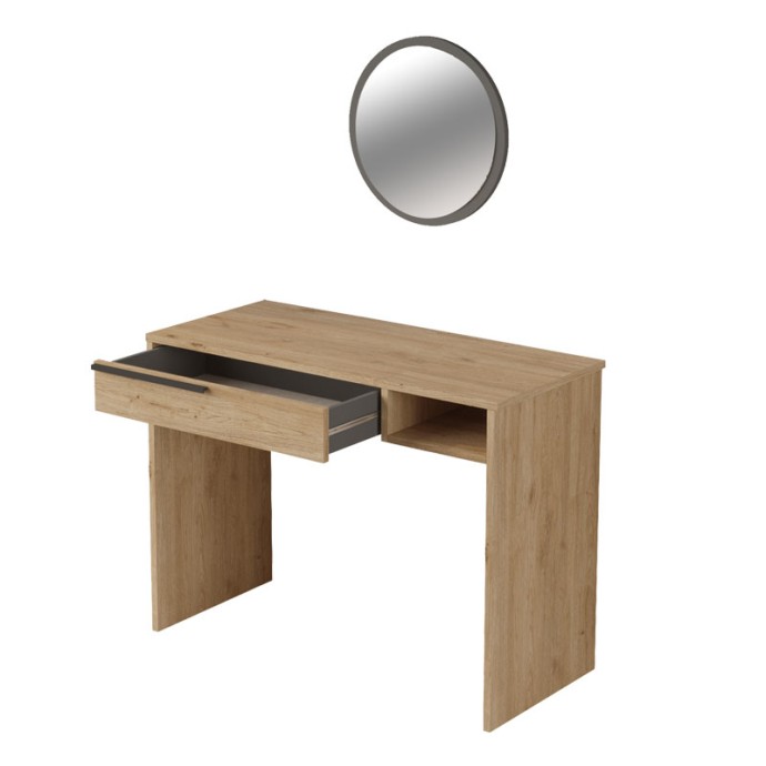 DORJIE ΤΟΥΑΛΕΤΑ ΚΡΕΒΑΤΟΚΑΜΑΡΑΣ-ΚΑΘΡΕΠΤΗΣ 100x44.5x75εκ ΦΥΣΙΚΟ-ΑΝΘΡΑΚΙ 