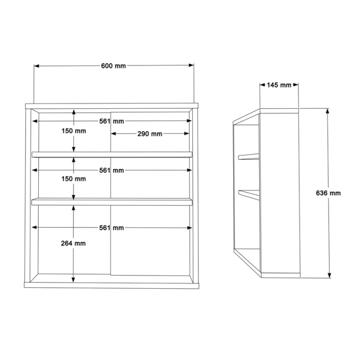 ΝΤΟΥΛΑΠΙ ΜΠΑΝΙΟΥ BAGNO ΜΕ ΚΑΘΡΕΠΤΗ 60X14.5X63.6ΕΚ ΛΕΥΚΟ