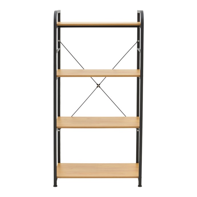 DEPO ΡΑΦΙΕΡΑ ΕΠΙΔΑΠΕΔΙΑ 60X40X120ΕΚ ΜΕΤΑΛΛΟ ΜΑΥΡΟ-MDF OAK 