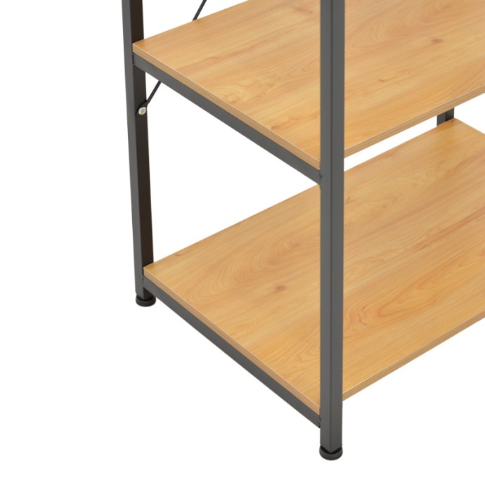 DEPO ΡΑΦΙΕΡΑ ΕΠΙΔΑΠΕΔΙΑ 60X40X120ΕΚ ΜΕΤΑΛΛΟ ΜΑΥΡΟ-MDF OAK 