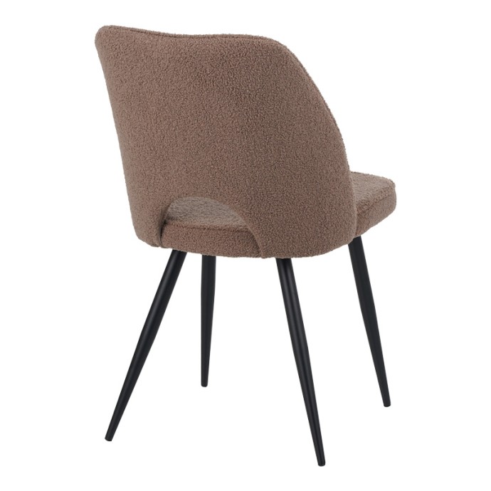 ΚΑΡΕΚΛΑ RENISH 61X47X91.5ΕΚ ΜΠΟΥΚΛΕ ΥΦΑΣΜΑ ΣΕ CAPPUCCINO ΑΠΟΧΡΩΣΗ ΜΕ ΜΑΥΡΑ ΜΕΤΑΛΛΙΚΑ ΠΟΔΙΑ 