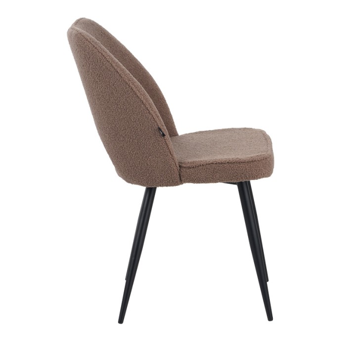 ΚΑΡΕΚΛΑ RENISH 61X47X91.5ΕΚ ΜΠΟΥΚΛΕ ΥΦΑΣΜΑ ΣΕ CAPPUCCINO ΑΠΟΧΡΩΣΗ ΜΕ ΜΑΥΡΑ ΜΕΤΑΛΛΙΚΑ ΠΟΔΙΑ 