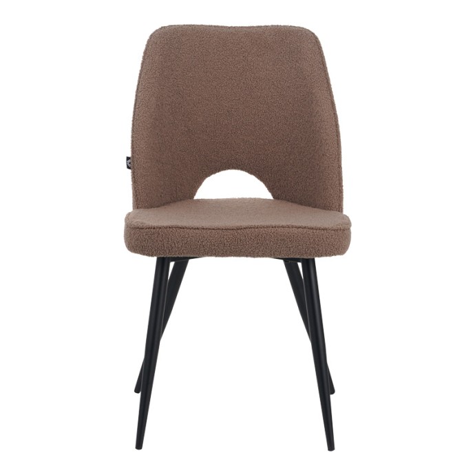 ΚΑΡΕΚΛΑ RENISH 61X47X91.5ΕΚ ΜΠΟΥΚΛΕ ΥΦΑΣΜΑ ΣΕ CAPPUCCINO ΑΠΟΧΡΩΣΗ ΜΕ ΜΑΥΡΑ ΜΕΤΑΛΛΙΚΑ ΠΟΔΙΑ 