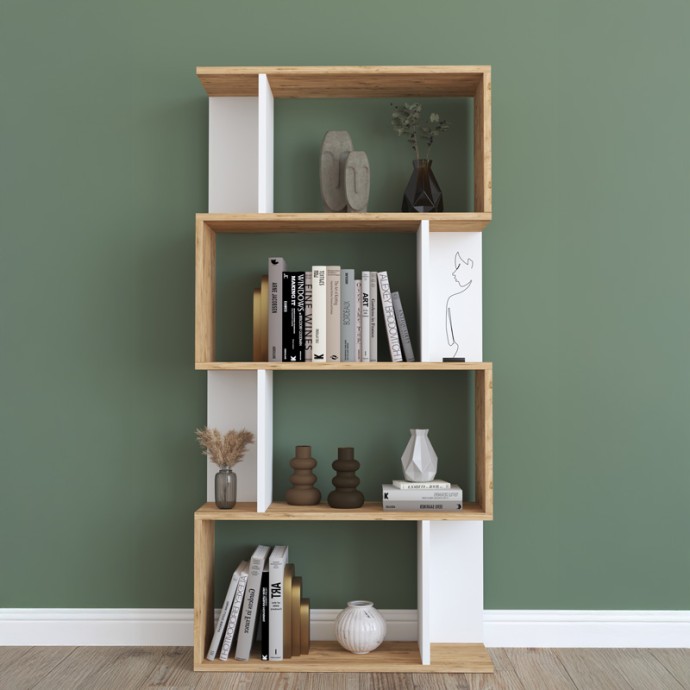 KADU ΒΙΒΛΙΟΘΗΚΗ 72X22X147ΕΚ SONOMA-ΛΕΥΚΗ