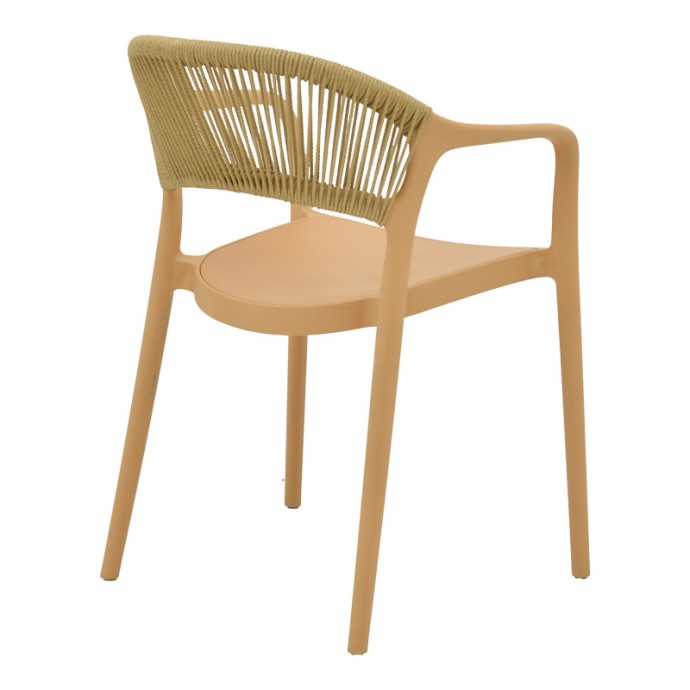 ANKARA ΠΟΛΥΘΡΟΝΑ ΣΤΟΙΒΑΖΟΜΕΝΗ PP CAPPUCCINO ΑΠΟΧΡΩΣΗ ΜΕ ΜΠΕΖ RATTAN 57X48X80ΕΚ