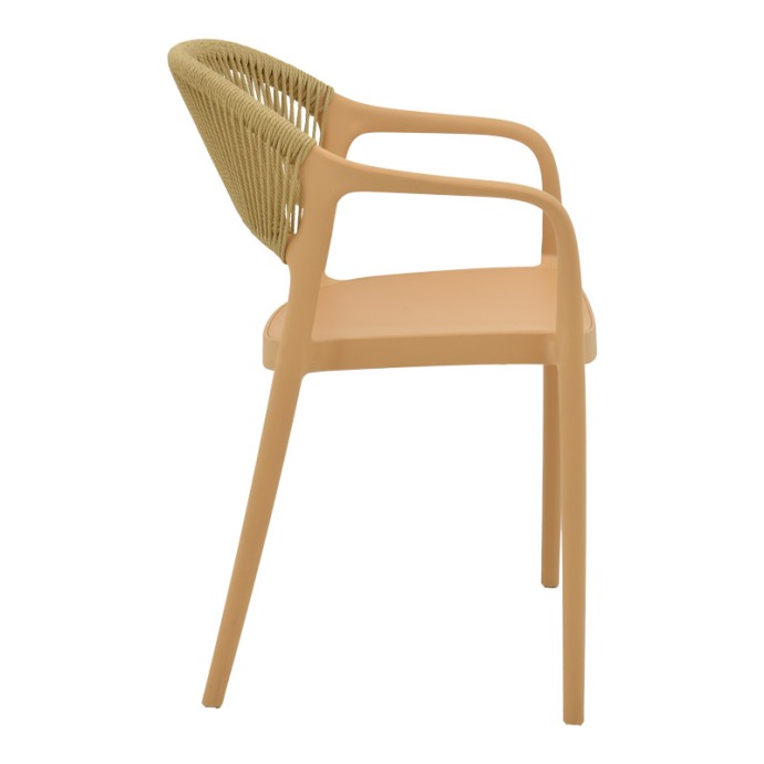 ANKARA ΠΟΛΥΘΡΟΝΑ ΣΤΟΙΒΑΖΟΜΕΝΗ PP CAPPUCCINO ΑΠΟΧΡΩΣΗ ΜΕ ΜΠΕΖ RATTAN 57X48X80ΕΚ