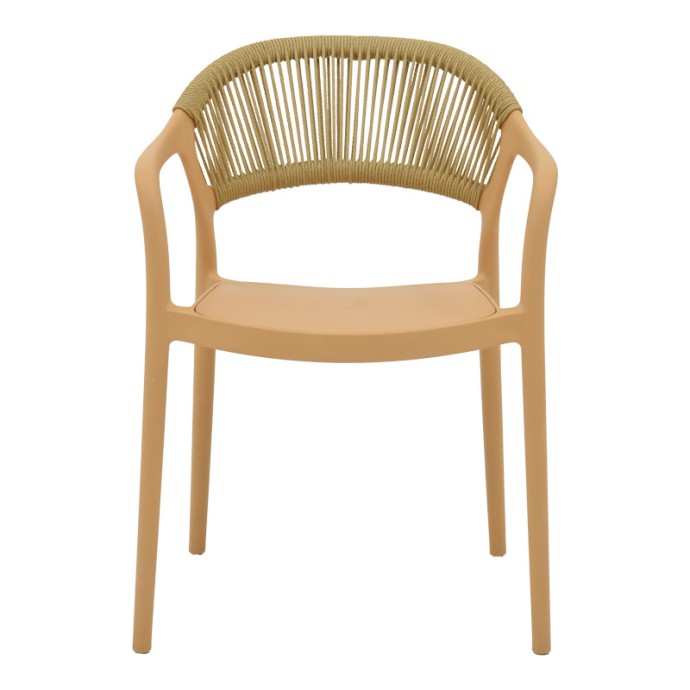 ANKARA ΠΟΛΥΘΡΟΝΑ ΣΤΟΙΒΑΖΟΜΕΝΗ PP CAPPUCCINO ΑΠΟΧΡΩΣΗ ΜΕ ΜΠΕΖ RATTAN 57X48X80ΕΚ