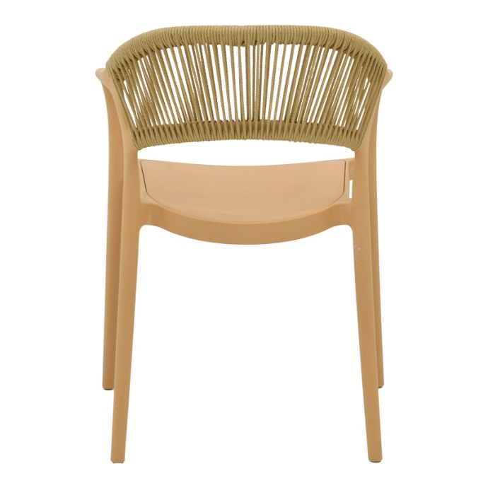 ANKARA ΠΟΛΥΘΡΟΝΑ ΣΤΟΙΒΑΖΟΜΕΝΗ PP CAPPUCCINO ΑΠΟΧΡΩΣΗ ΜΕ ΜΠΕΖ RATTAN 57X48X80ΕΚ