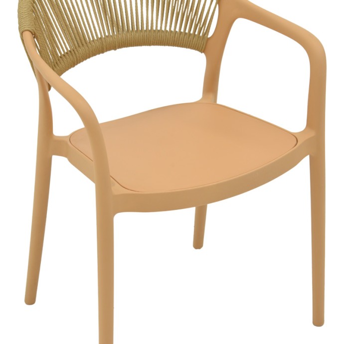 ANKARA ΠΟΛΥΘΡΟΝΑ ΣΤΟΙΒΑΖΟΜΕΝΗ PP CAPPUCCINO ΑΠΟΧΡΩΣΗ ΜΕ ΜΠΕΖ RATTAN 57X48X80ΕΚ