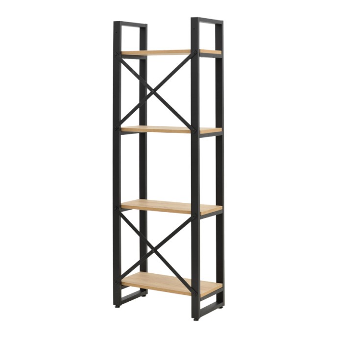 CRIMSON ΒΙΒΛΙΟΘΗΚΗ 50X22X150ΕΚ OAK-ΜΑΥΡΟ