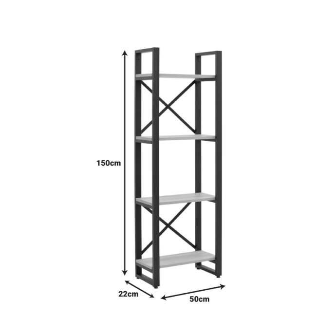 CRIMSON ΒΙΒΛΙΟΘΗΚΗ 50X22X150ΕΚ OAK-ΜΑΥΡΟ