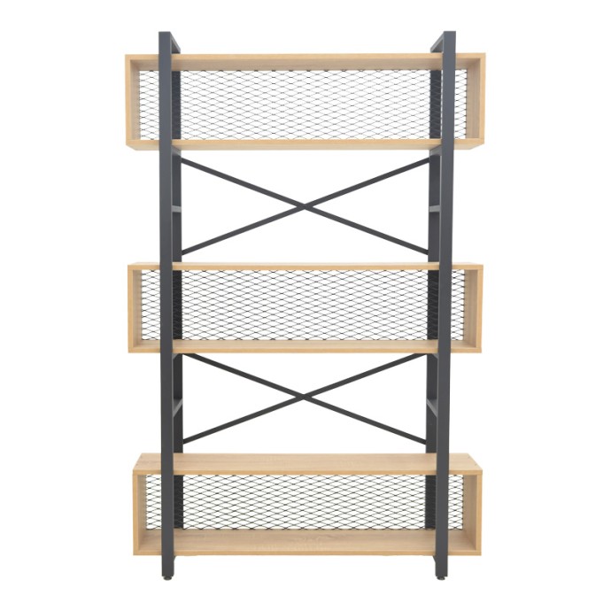 FIFER ΒΙΒΛΙΟΘΗΚΗ 120X28X185ΕΚ OAK-ΜΑΥΡΟ