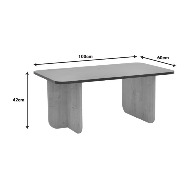 BECA ΤΡΑΠΕΖΙ ΣΑΛΟΝΙΟΥ 100X60X42ΕΚ OAK-ΜΑΥΡΟ 