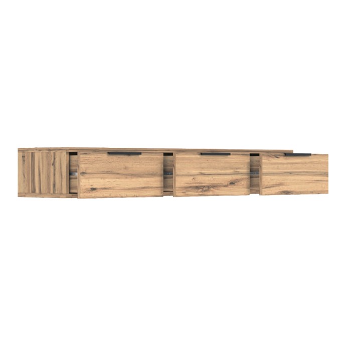 DOHA ΚΟΝΣΟΛΑ ΜΕ 3 ΣΥΡΤΑΡΙΑ 120X39X22CM ΣΕ ΜΑΥΡΗ ΜΕ OAK ΑΠΟΧΡΩΣΗ 