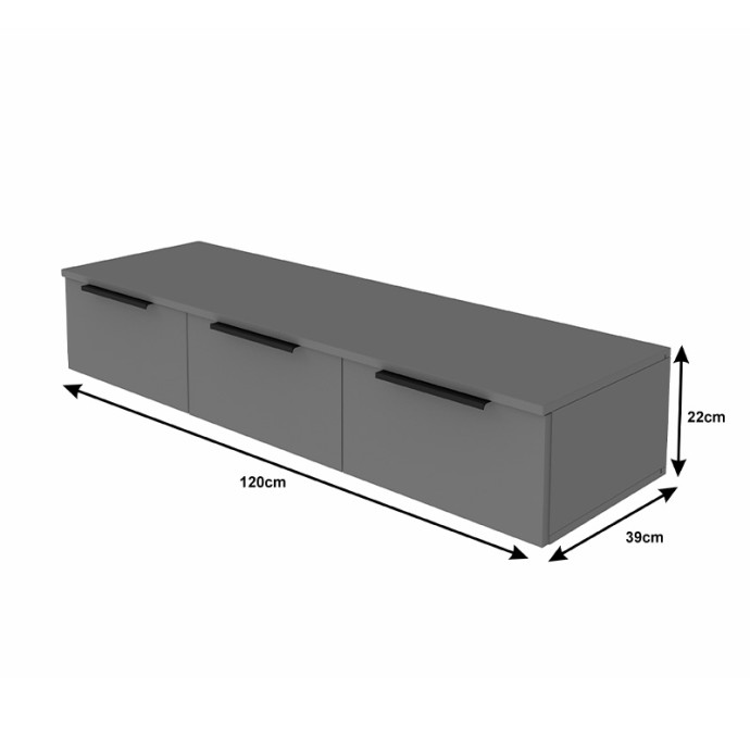 DOHA ΚΟΝΣΟΛΑ ΜΕ 3 ΣΥΡΤΑΡΙΑ 120X39X22CM ΣΕ ΜΑΥΡΗ ΜΕ OAK ΑΠΟΧΡΩΣΗ 
