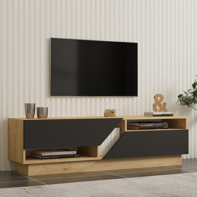 COGO ΕΠΙΠΛΟ ΤΗΛΕΟΡΑΣΗΣ 160X40X45ΕΚ OAK- ΑΝΘΡΑΚΙ 