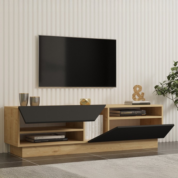 COGO ΕΠΙΠΛΟ ΤΗΛΕΟΡΑΣΗΣ 160X40X45ΕΚ OAK- ΑΝΘΡΑΚΙ 