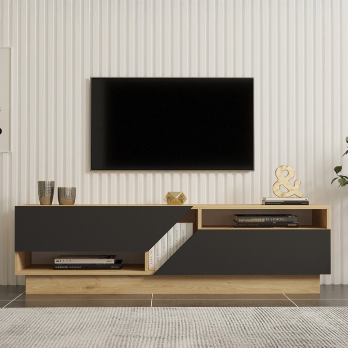 COGO ΕΠΙΠΛΟ ΤΗΛΕΟΡΑΣΗΣ 160X40X45ΕΚ OAK- ΑΝΘΡΑΚΙ 