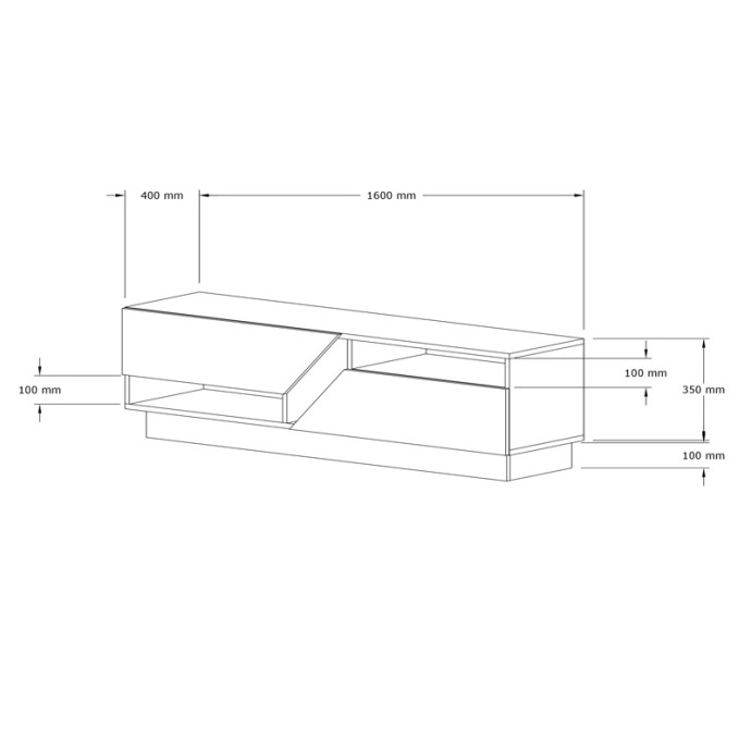 COGO ΕΠΙΠΛΟ ΤΗΛΕΟΡΑΣΗΣ 160X40X45ΕΚ OAK- ΑΝΘΡΑΚΙ 
