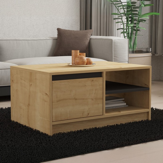 NARLI ΤΡΑΠΕΖΙ ΣΑΛΟΝΙΟΥ ΣΕ OAK ΑΠΟΧΡΩΣΗ 90X60X45ΕΚ
