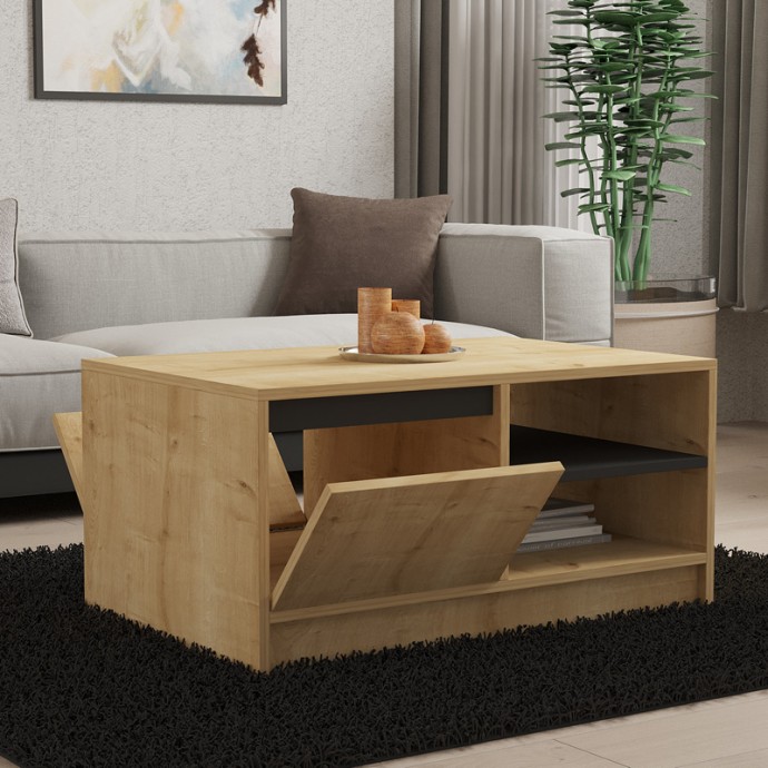 NARLI ΤΡΑΠΕΖΙ ΣΑΛΟΝΙΟΥ ΣΕ OAK ΑΠΟΧΡΩΣΗ 90X60X45ΕΚ