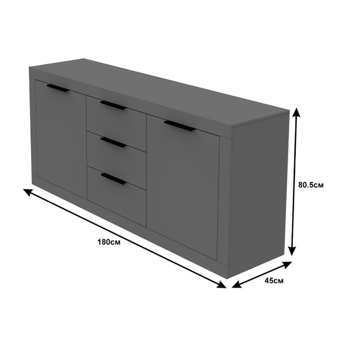 DOHA ΜΠΟΥΦΕΣ ΣΕ ΛΕΥΚΗ ΑΠΟΧΡΩΣΗ 180X45X80.5ΕΚ