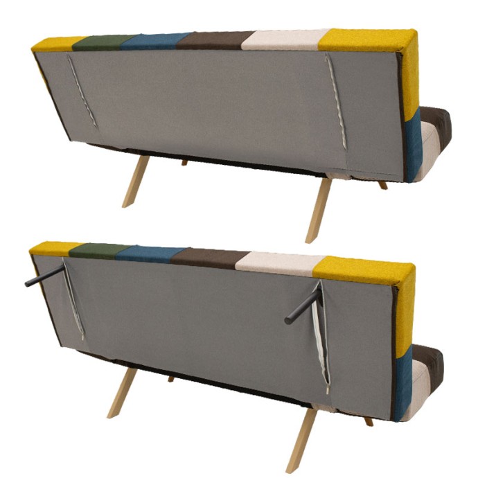 FREDDO II ΚΑΝΑΠΕΣ - ΚΡΕΒΑΤΙ 3ΘΕΣΙΟΣ  182X81X84ΕΚ ΥΦΑΣΜΑ ΠΟΛΥΧΡΩΜΟ 