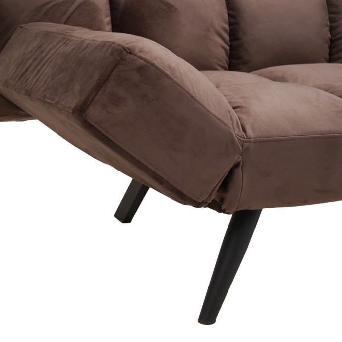 FREDDO ΚΑΝΑΠΕΣ - ΚΡΕΒΑΤΙ 3ΘΕΣΙΟΣ 181X81X86ΕΚ ΒΕΛΟΥΔΟ ΚΑΦΕ 