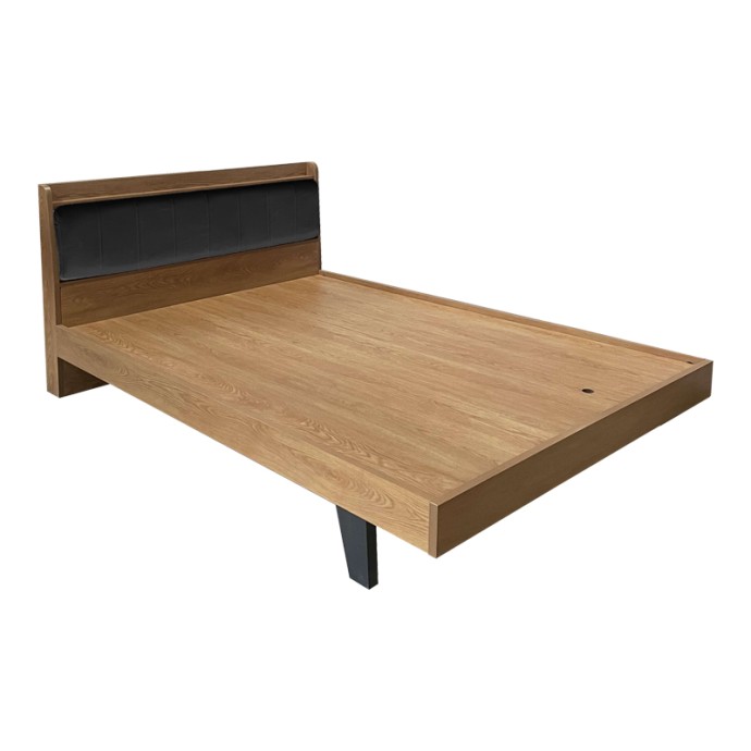 ΚΡΕΒΑΤΙ FRANKLY MDF-PU ΣΕ ΚΑΡΥΔΙ-ΜΑΥΡΟ ΑΠΟΧΡΩΣΗ 150X200ΕΚ