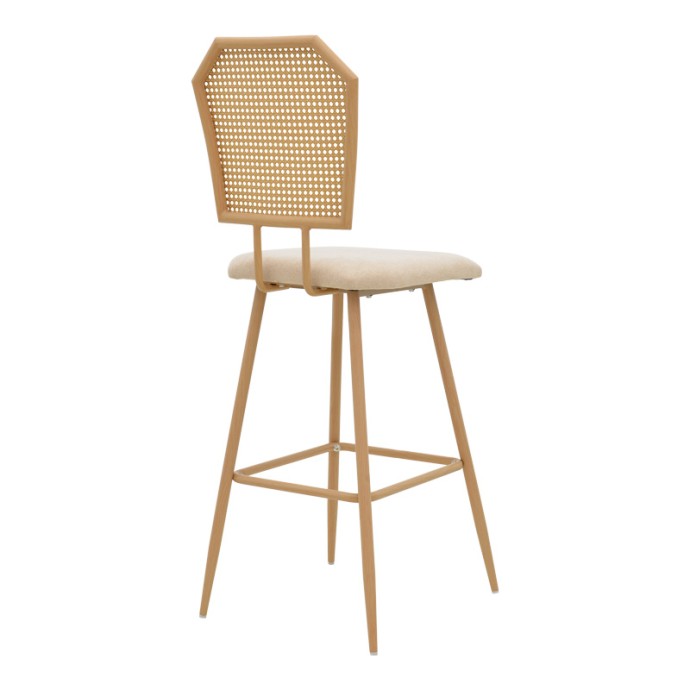 ΣΚΑΜΠΟ ΜΠΑΡ CAMILLA I 47.5X58X117ΕΚ ΦΥΣΙΚΟ PE RATTAN ΜΠΕΖ-ΜΕΤΑΛΛΟ ΦΥΣΙΚΟ
