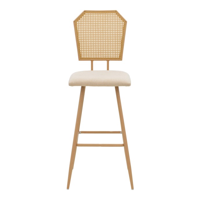 ΣΚΑΜΠΟ ΜΠΑΡ CAMILLA I 47.5X58X117ΕΚ ΦΥΣΙΚΟ PE RATTAN ΜΠΕΖ-ΜΕΤΑΛΛΟ ΦΥΣΙΚΟ