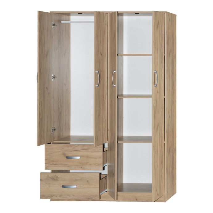ZELIA ΝΤΟΥΛΑΠΑ ΡΟΥΧΩΝ ΤΕΤΡΑΦΥΛΛΗ ΜΕ ΠΑΤΑΡΙ 120X42X240ΕΚ ΜΕ 2 ΣΥΡΤΑΡΙΑ OAK 