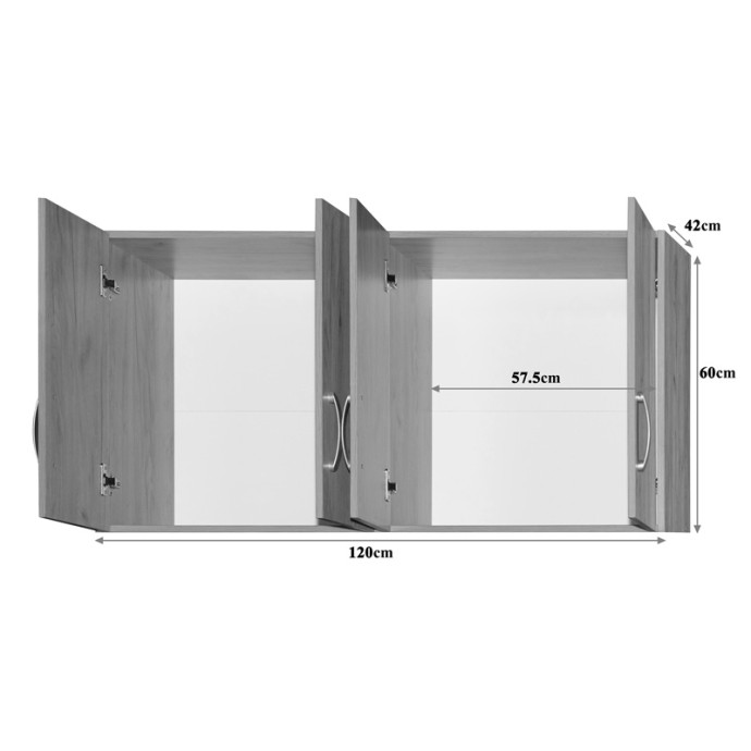 ZELIA ΝΤΟΥΛΑΠΑ ΡΟΥΧΩΝ ΤΕΤΡΑΦΥΛΛΗ ΜΕ ΠΑΤΑΡΙ 120X42X240ΕΚ ΜΕ 2 ΣΥΡΤΑΡΙΑ OAK 
