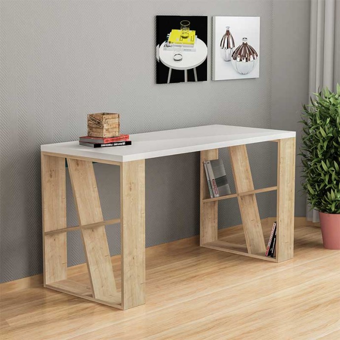 HONEY ΓΡΑΦΕΙΟ ΧΡΩΜΑ ΛΕΥΚΟ - LIGHT OAK 140x60x75cm