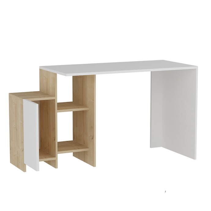 KELY ΓΡΑΦΕΙΟ ΜΕ ΡΑΦΙΕΡΑ ΧΡΩΜΑ ΛΕΥΚΟ-ΦΥΣΙΚΟ 113x55x74cm